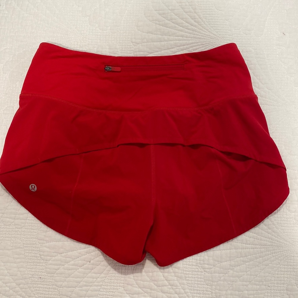 LULULEMON "Dark Red" Speed Up High-Rise Lined Short 2.5" ❤️❤️